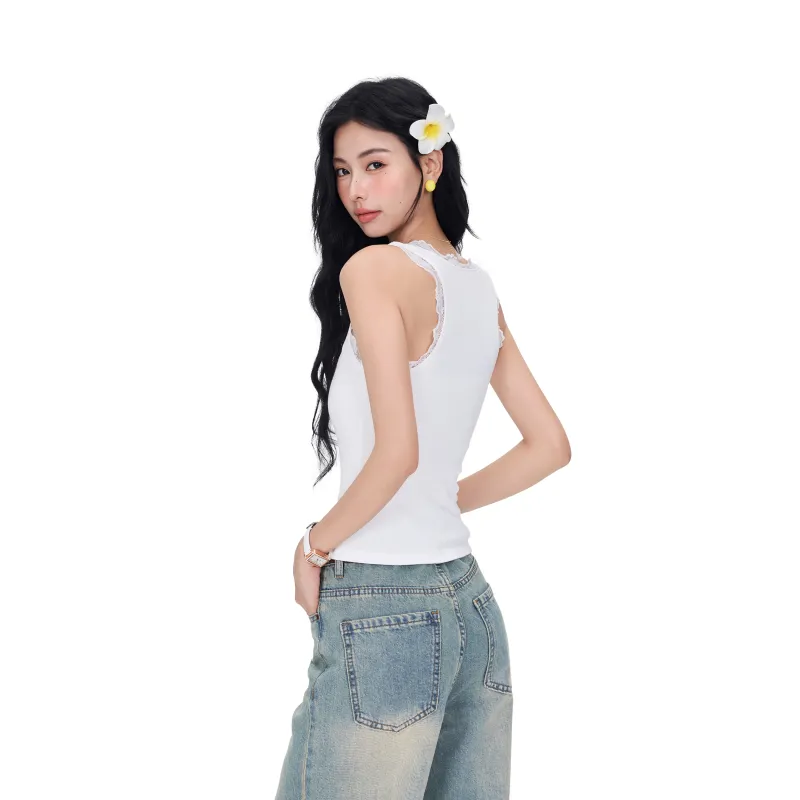 MISS FLY Tank Tops Women's White-1