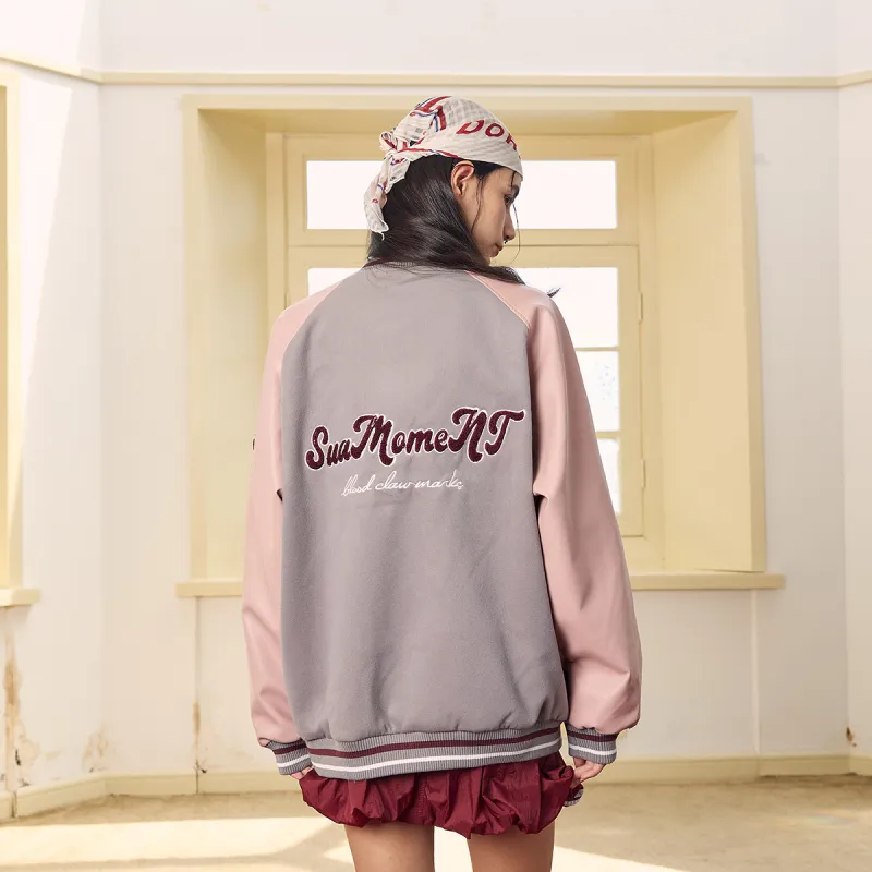 Suamoment Fall Trendy Brand American Baseball Jacket Unisex-2