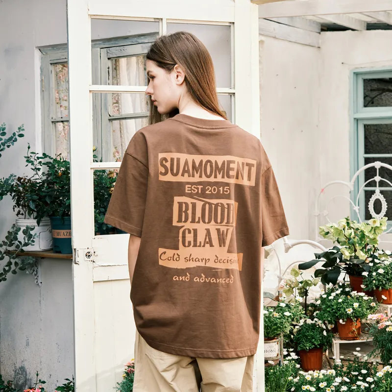 Suamoment Casual Loose Fit T Shirt With Half Sleeves Unisex-6