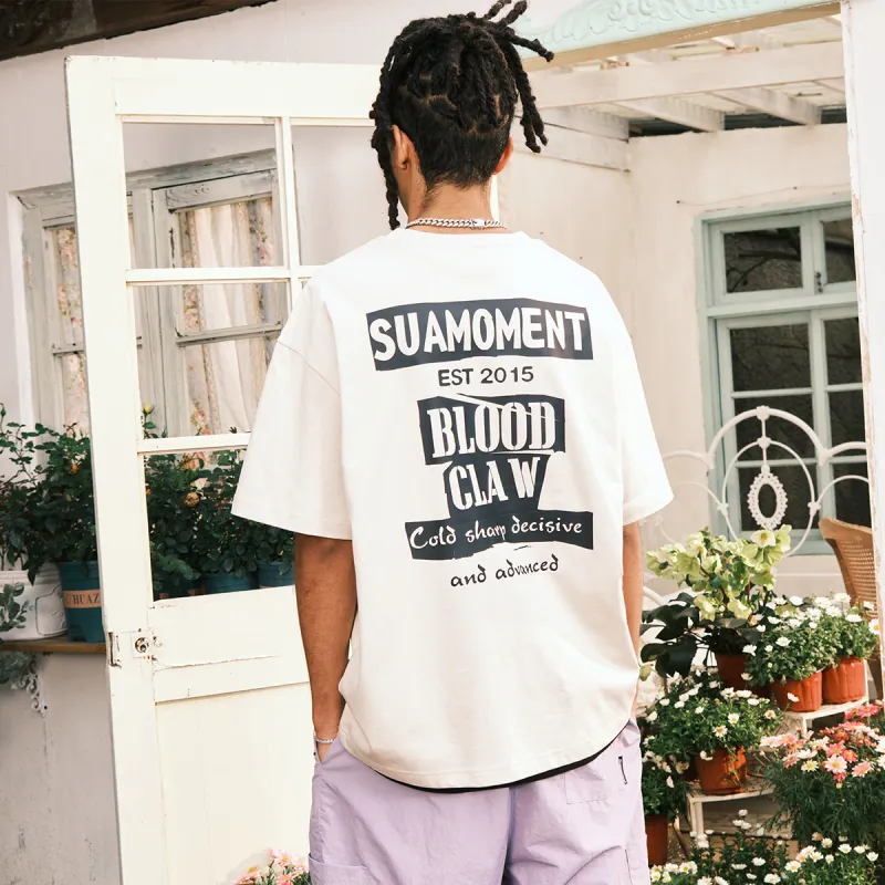 Suamoment Casual Loose Fit T Shirt With Half Sleeves Unisex-10