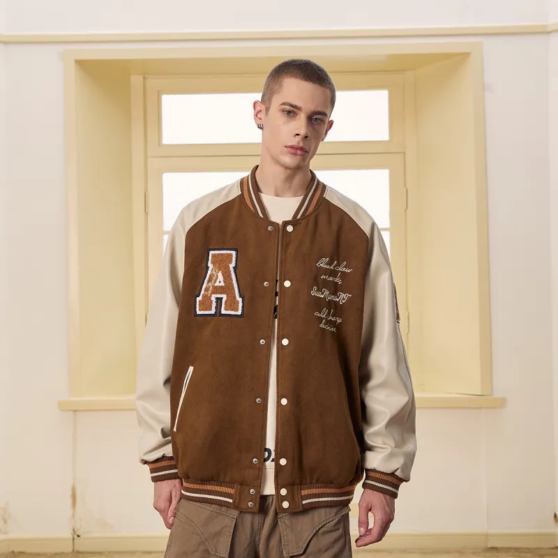 Suamoment Fall Trendy Brand American Baseball Jacket Unisex-6