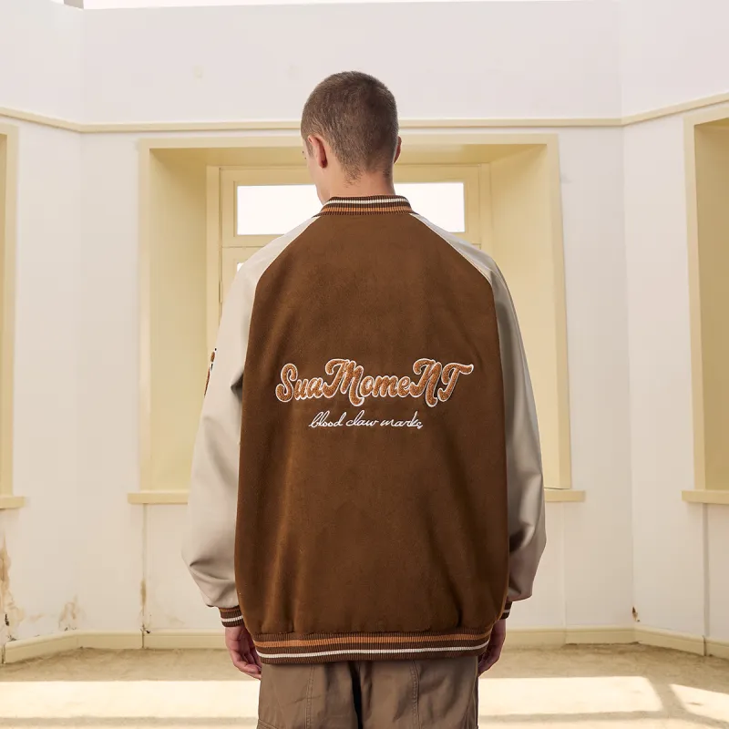 Suamoment Fall Trendy Brand American Baseball Jacket Unisex-7