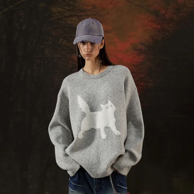 Suamoment Autumn Vintage Casual Couple Loose Fit Knitwear Unisex-18