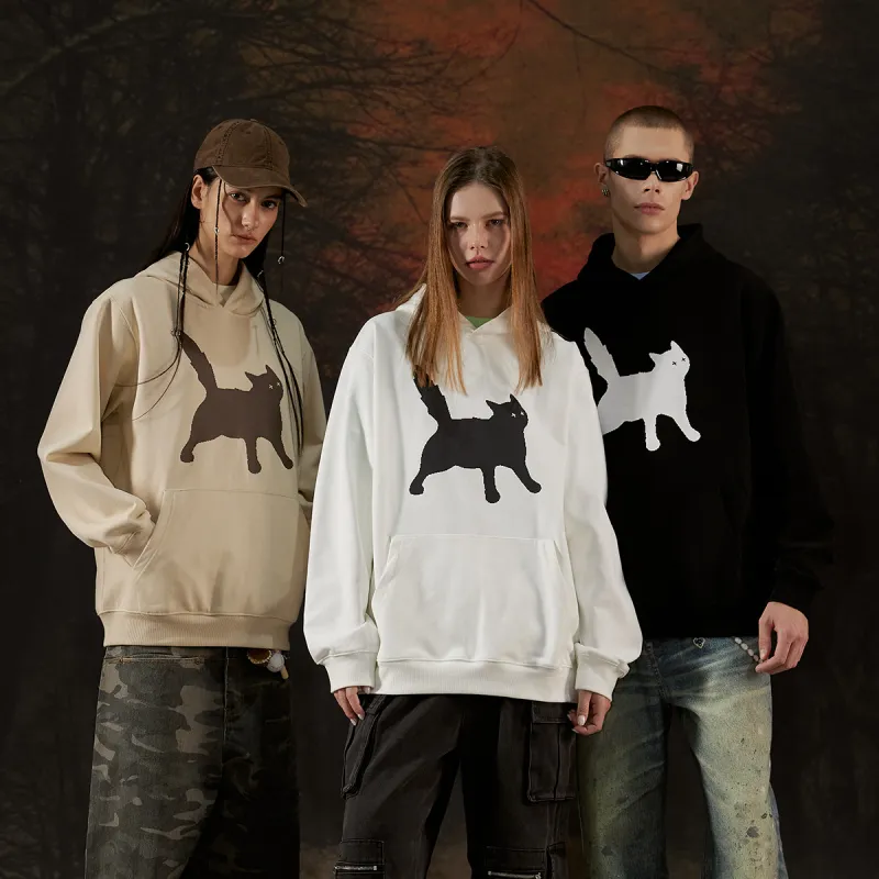 Suamoment Sweatshirt Spring Fall American Casual Loose Fit Hoodie Unisex-22