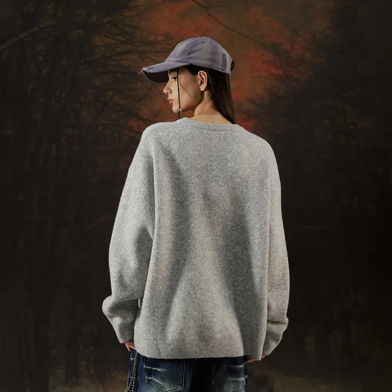 Suamoment Autumn Vintage Casual Couple Loose Fit Knitwear Unisex-19