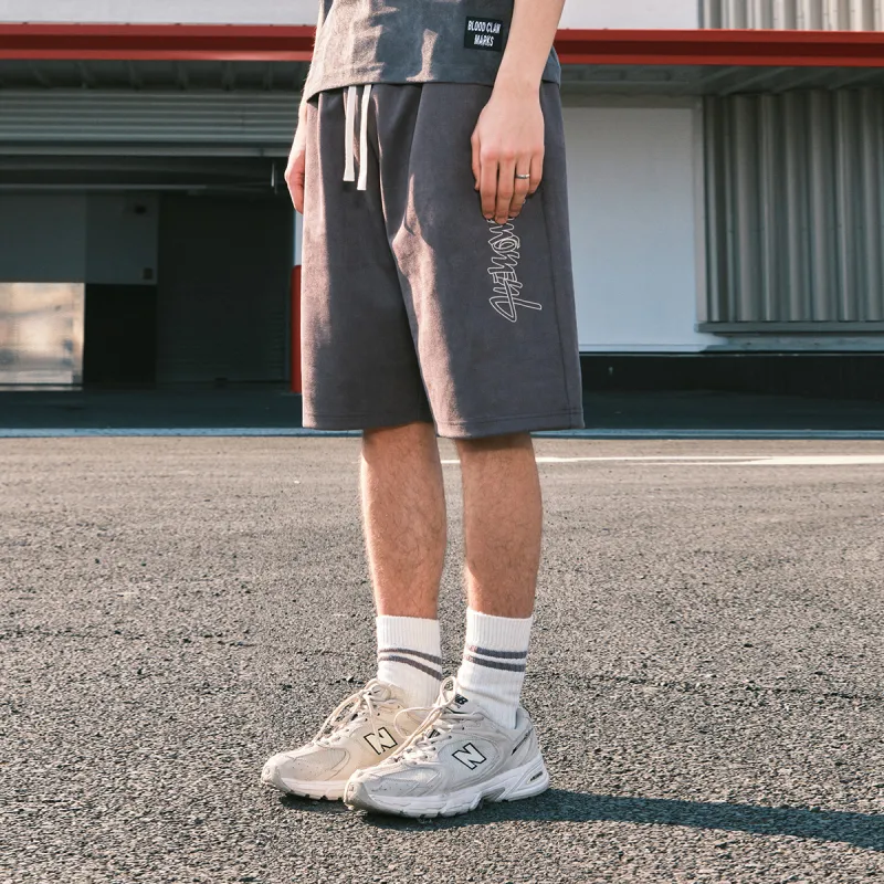 Suamoment Loose Fit Five Button Sports Casual Shorts Unisex-6