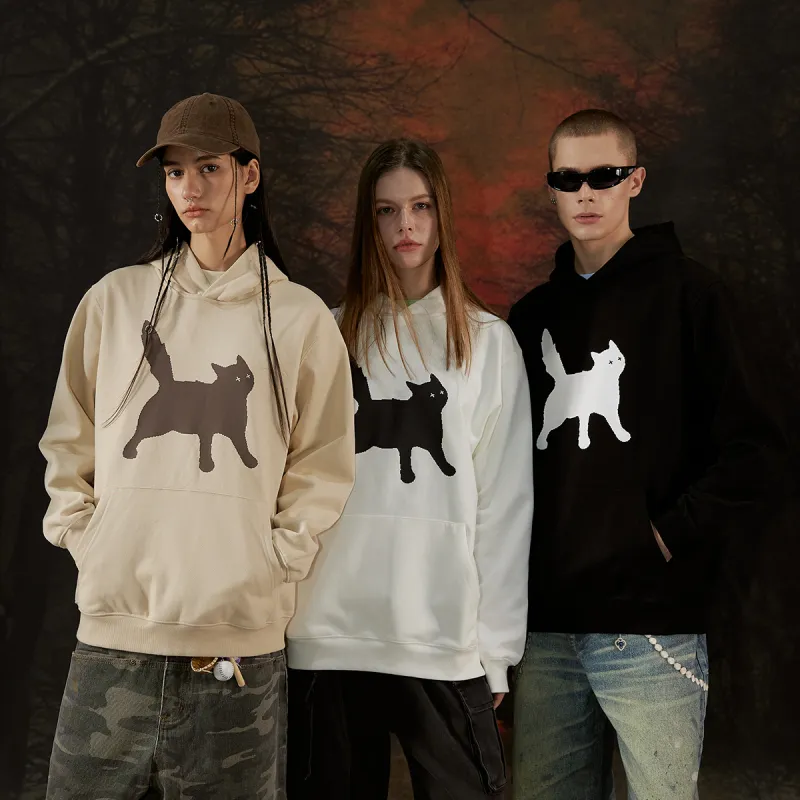 Suamoment Sweatshirt Spring Fall American Casual Loose Fit Hoodie Unisex-3
