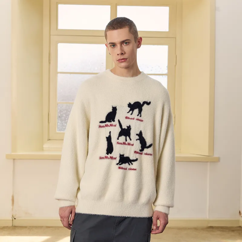 Suamoment Casual Loose Fit Wool Knitwear Unisex-6