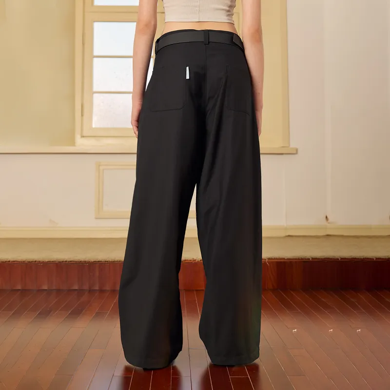Suamoment Wide Leg Straight Fit Pants Autumn New Arrival Vintage Couple Casual Pants Unisex-3