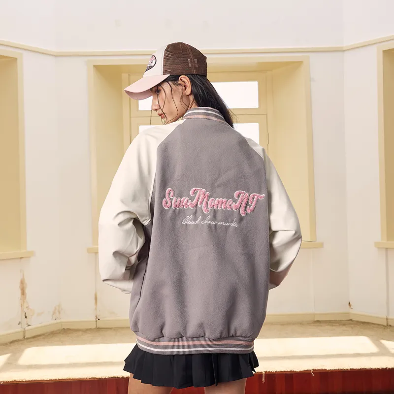 Suamoment Fall Trendy Brand American Baseball Jacket Unisex-11