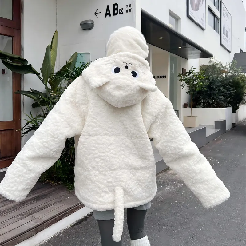 Suamoment Puffer Jacket Fall And Winter Warm Loose Fit Casual Coat Top Unisex-6