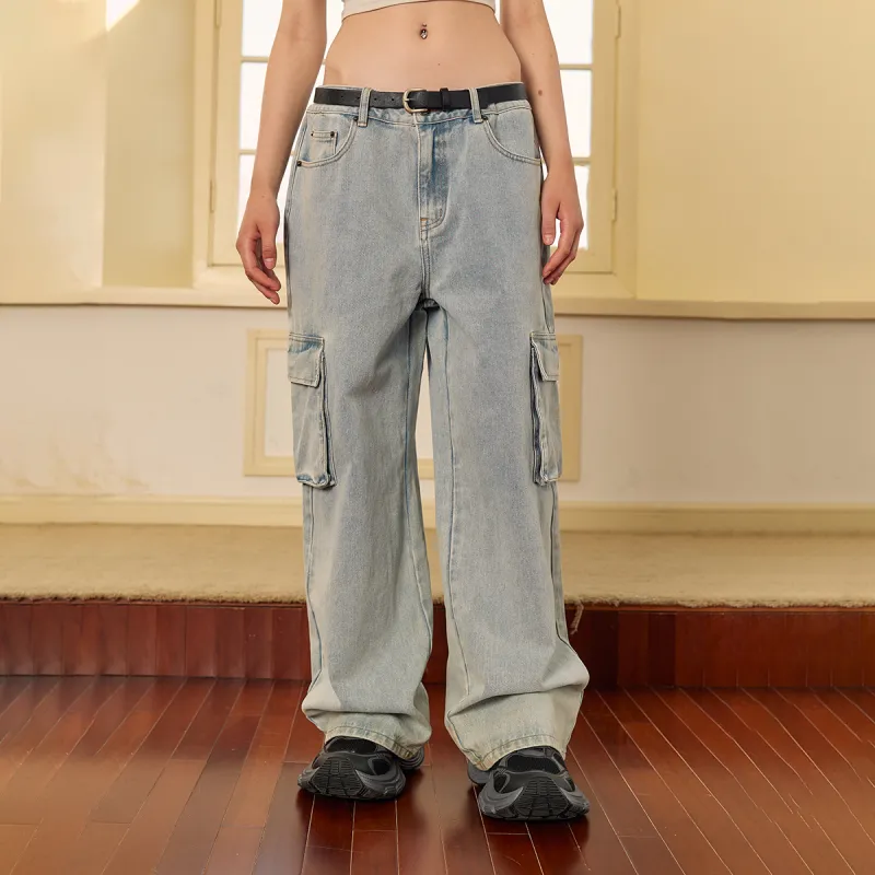 Suamoment Fall American Vintage Casual Trendy Workwear Pants Unisex-2