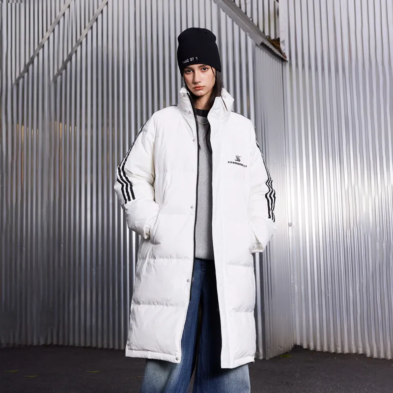 Suamoment White Duck Down Warm Loose Fit Winter Versatile Coat Unisex-6