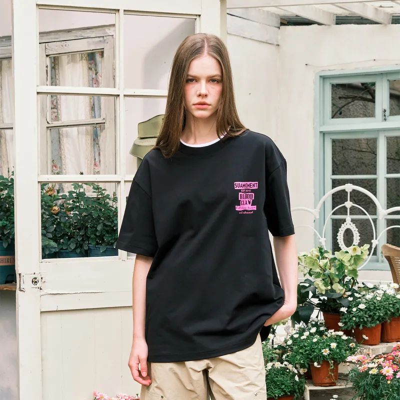 Suamoment Casual Loose Fit T Shirt With Half Sleeves Unisex-3