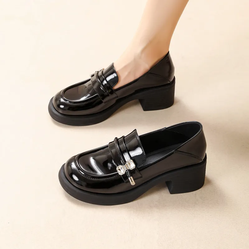 GEMEIQ Block Heel High Heels 5.5cm Women's-6