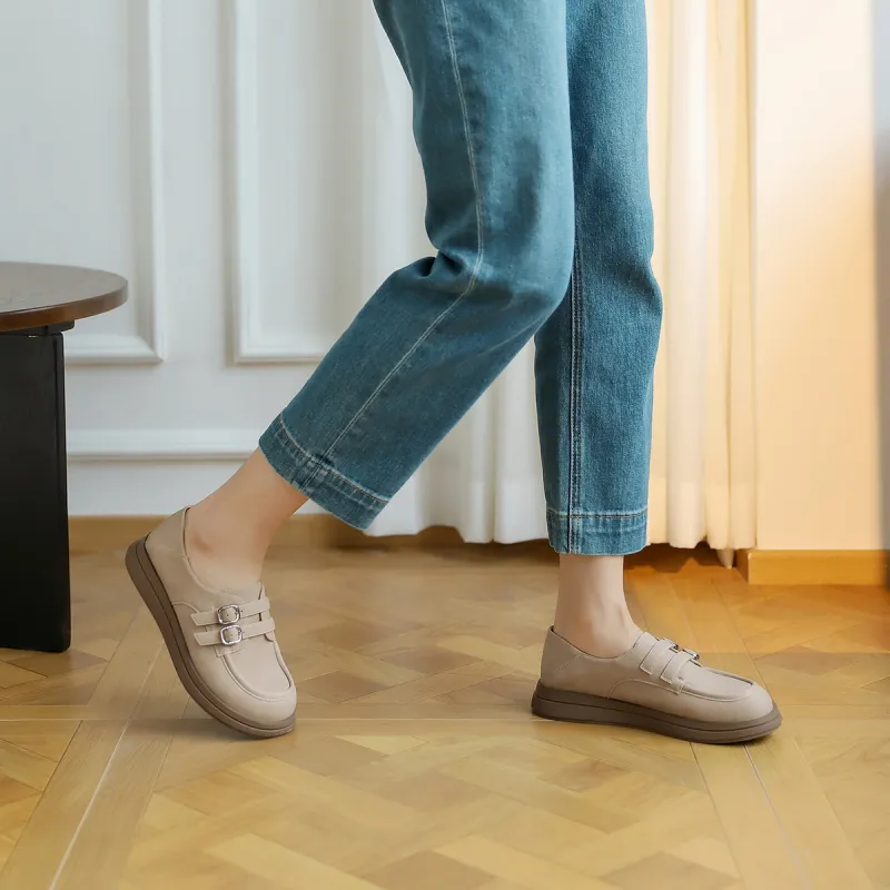 GEMEIQ Loafers Women's Beige/Milk Tea-5