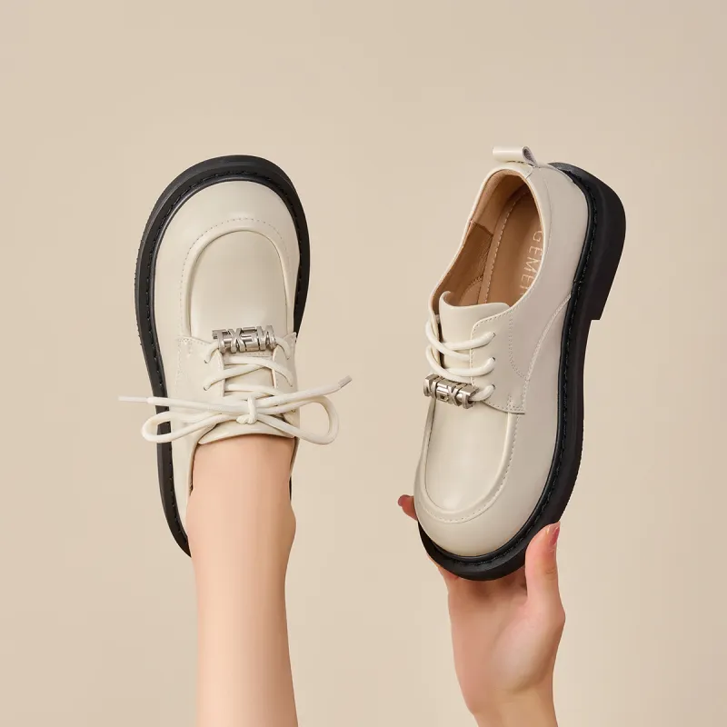 GEMEIQ Loafers Women's Low Top Black/Beige-14
