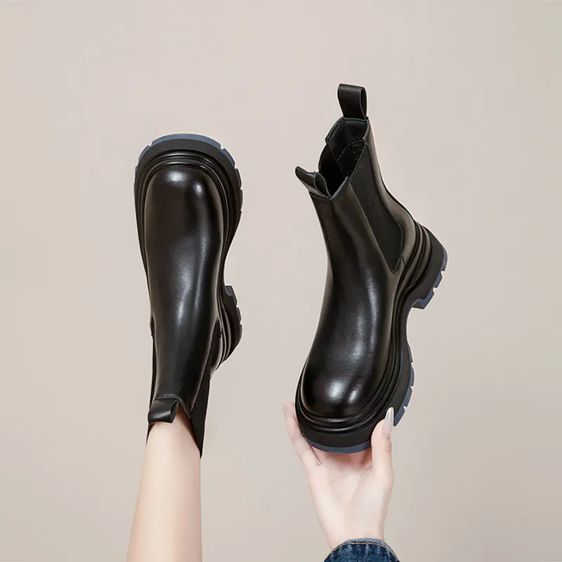GEMEIQ Chelsea Boots Women's Black Red/Black Blue-9