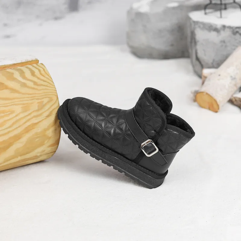 GEMEIQ Snow Boots Women's Black/Beige-5