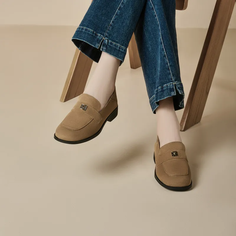 GEMEIQ Loafers Women's Yellow Brown/Coffee-5