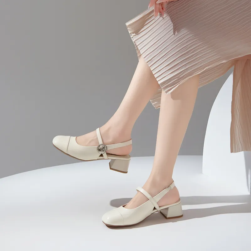 GEMEIQ Block Heel High Heels 4cm Women's-3