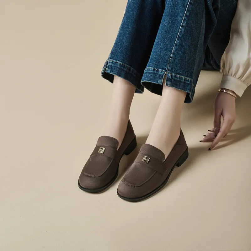 GEMEIQ Loafers Women's Yellow Brown/Coffee-13