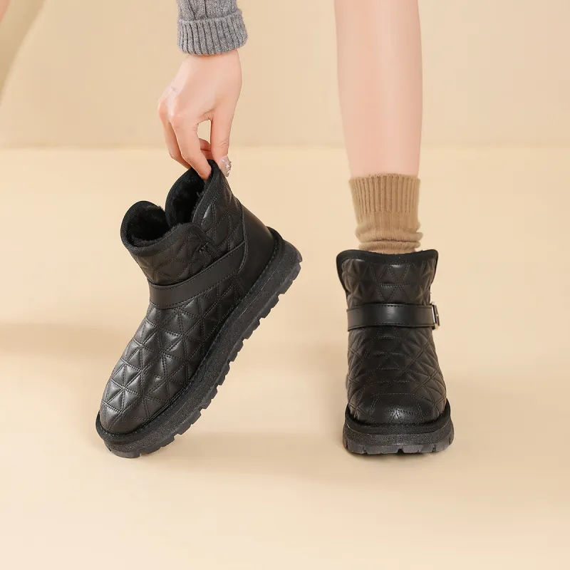 GEMEIQ Snow Boots Women's Black/Beige-3