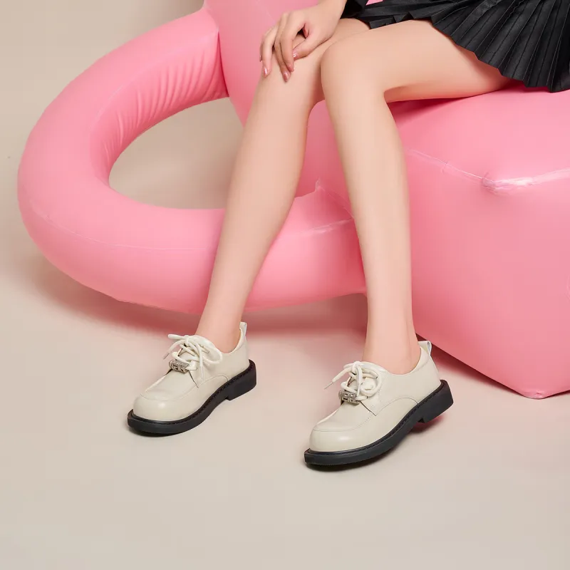 GEMEIQ Loafers Women's Low Top Black/Beige-18