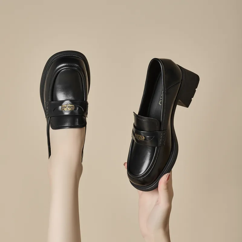 GEMEIQ Loafers Women's Low Top Black/Red Brown-2