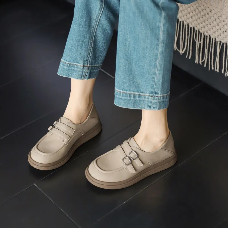 GEMEIQ Loafers Women's Beige/Milk Tea-3