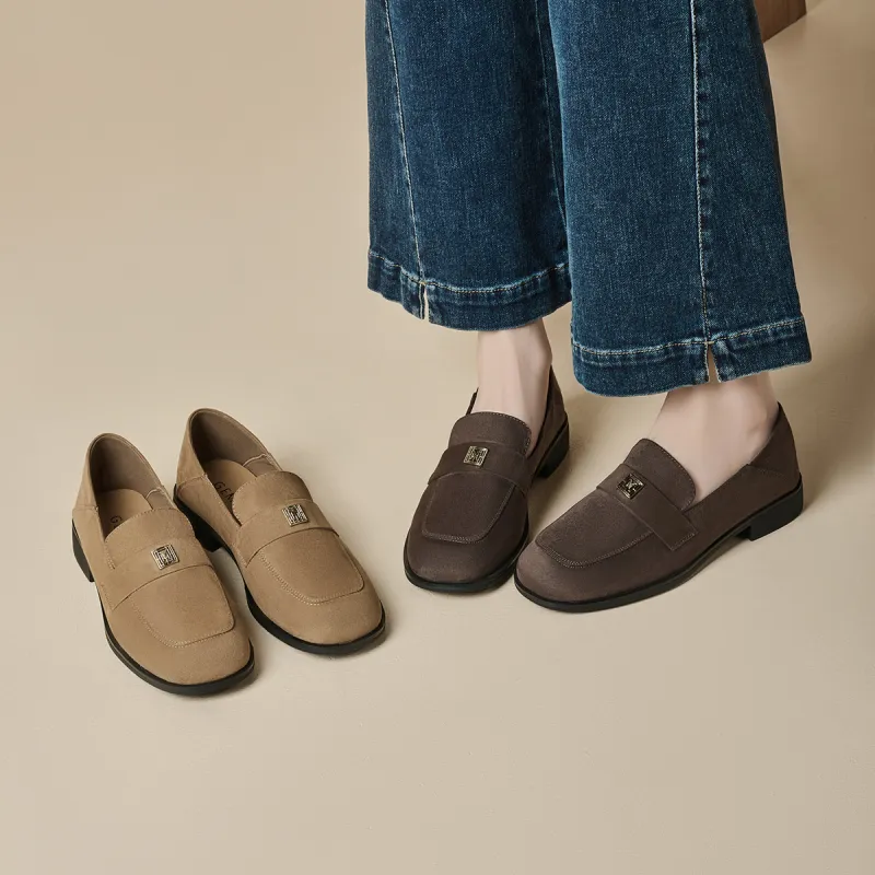 GEMEIQ Loafers Women's Yellow Brown/Coffee-12