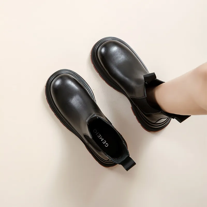 GEMEIQ Chelsea Boots Women's Black Red/Black Blue-2