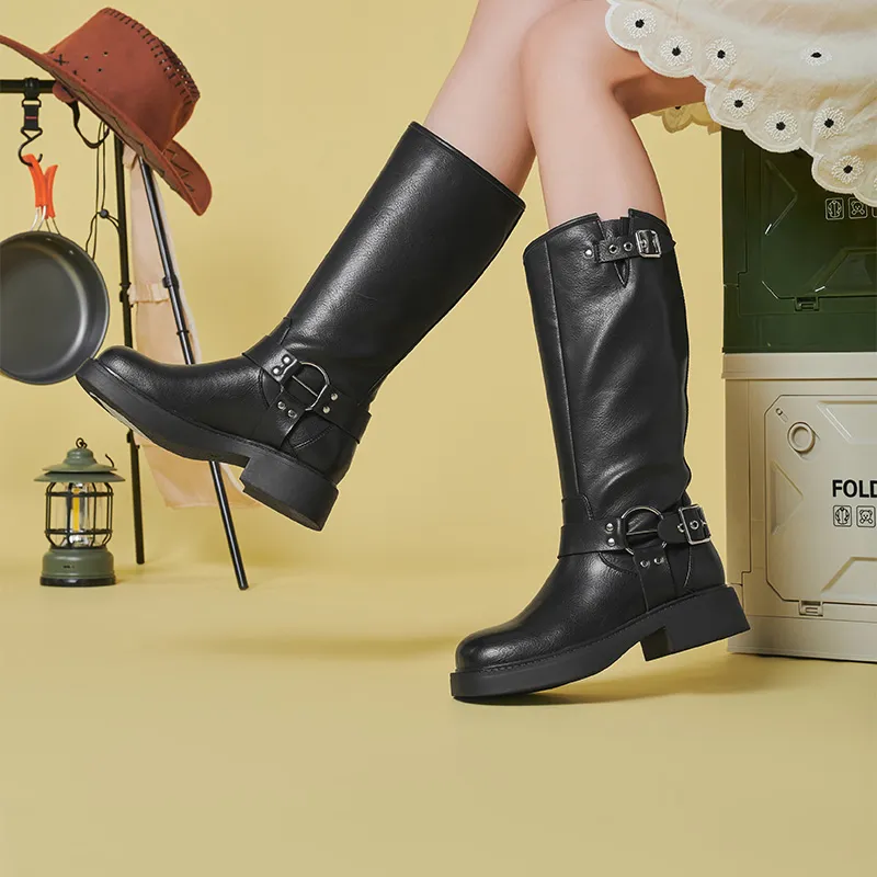 GEMEIQ Knee high Boots 4cm Women's-6