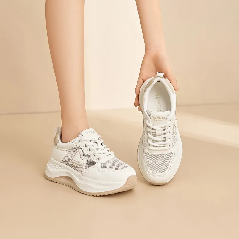 GEMEIQ Breathable Coverage Low Top Chunky Sneakers Women's-4