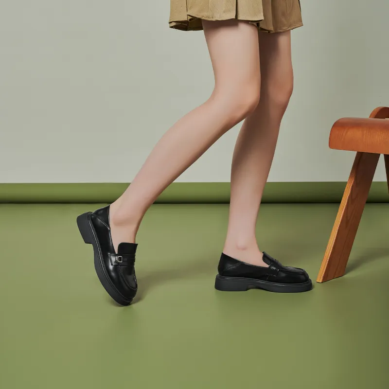 GEMEIQ Loafers Women's Low Top Black/Khaki/Ecru-5