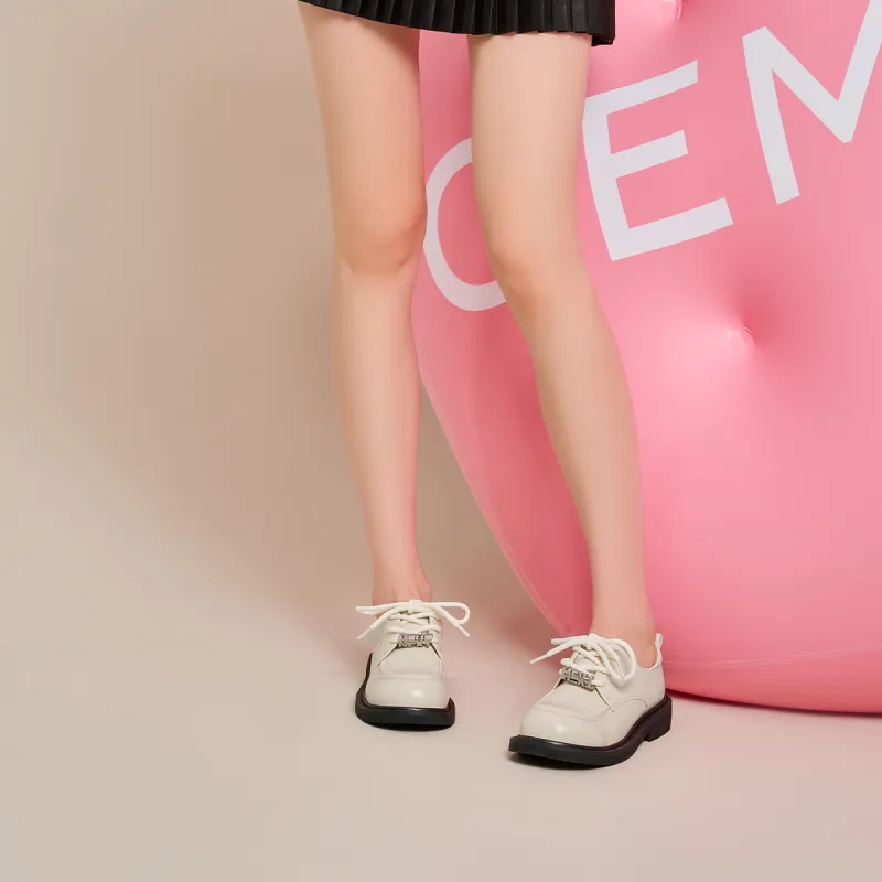 GEMEIQ Loafers Women's Low Top Black/Beige-15
