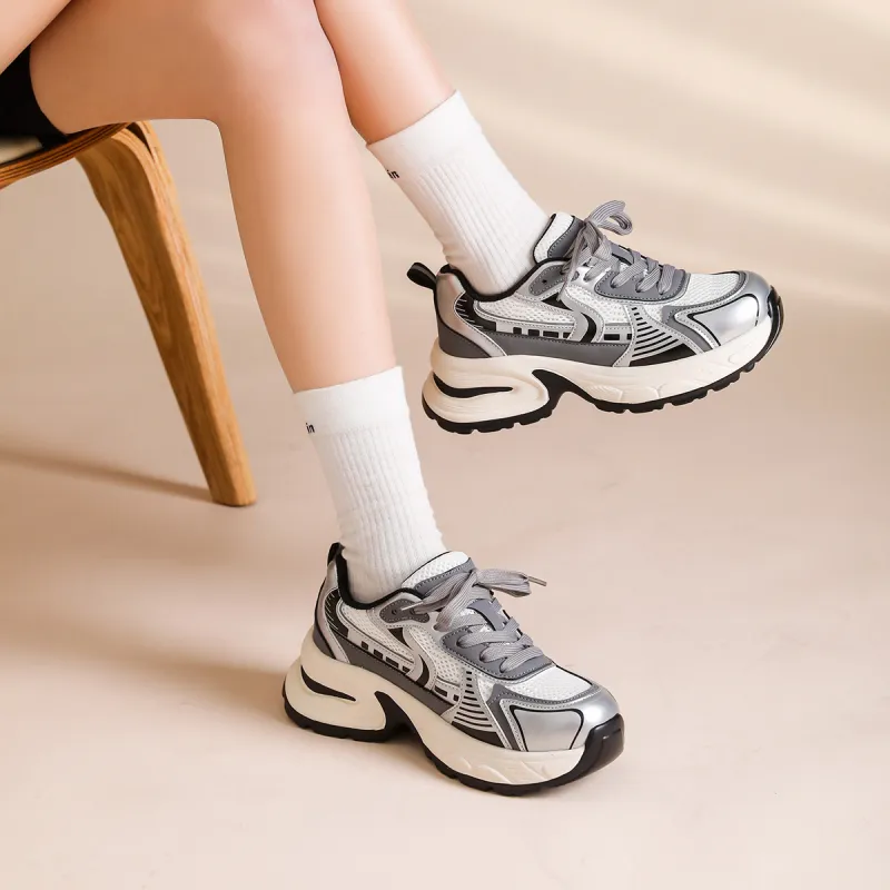 GEMEIQ Cushioning, Wear Resistant Low Top Chunky Sneakers Women's-4