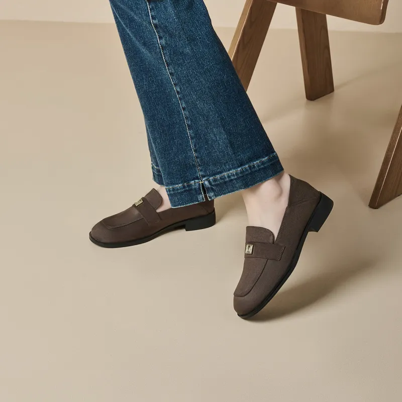 GEMEIQ Loafers Women's Yellow Brown/Coffee-15