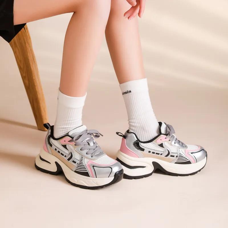 GEMEIQ Cushioning, Wear Resistant Low Top Chunky Sneakers Women's-8