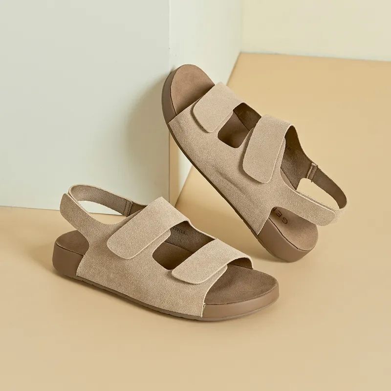 GEMEIQ Strap Sandals Women's Milk Tea-3