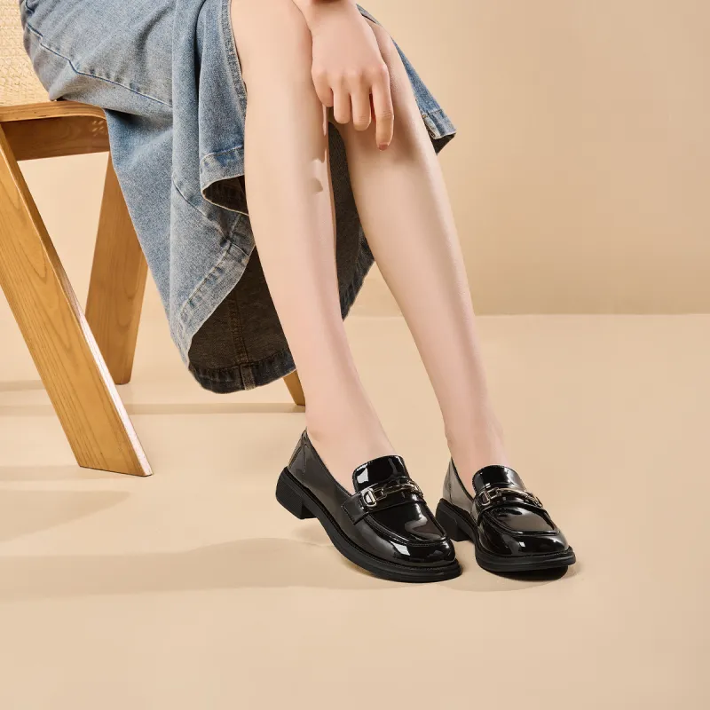 GEMEIQ Loafers Women's Black/Beige-7