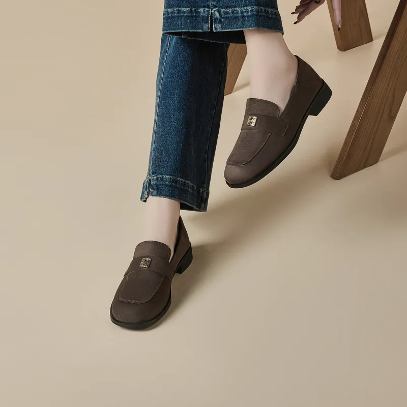 GEMEIQ Loafers Women's Yellow Brown/Coffee-14