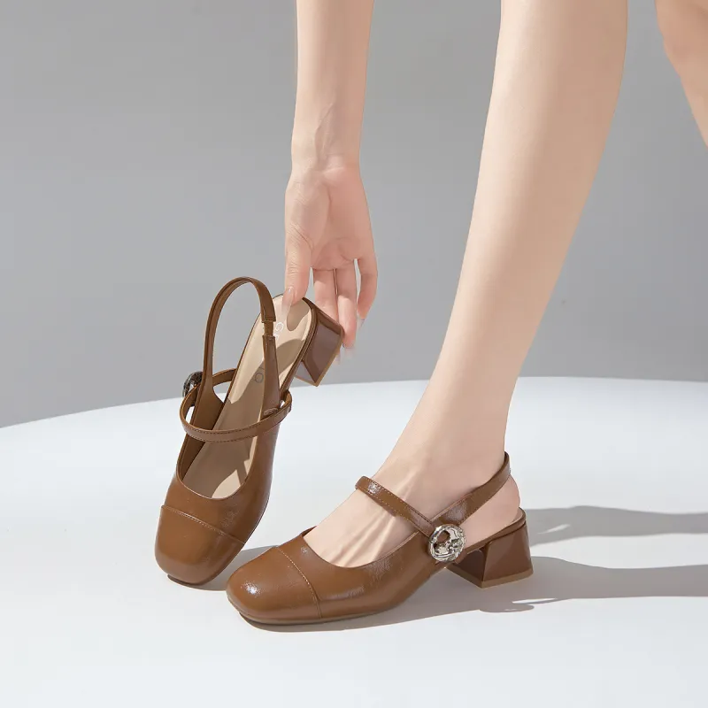 GEMEIQ Block Heel High Heels 4cm Women's-6