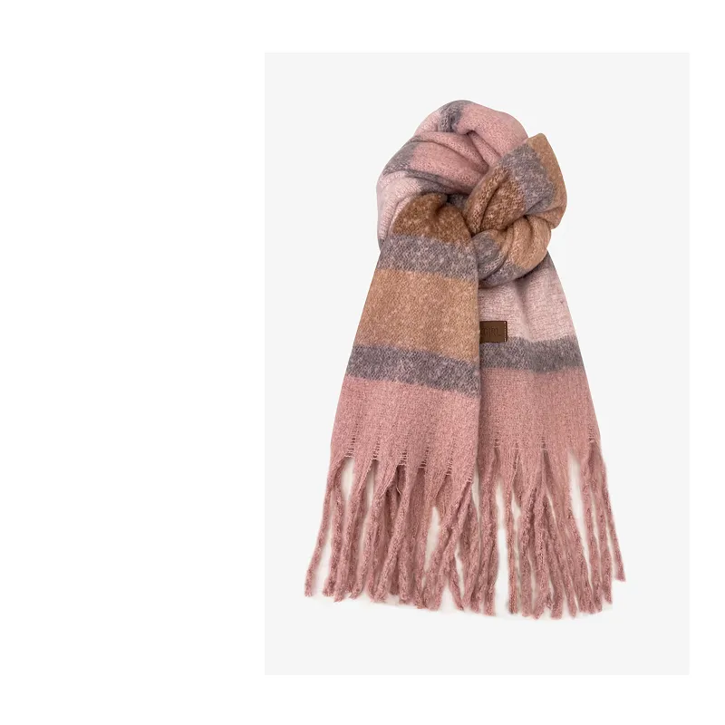 STUFFER Imitation Mohair Knit Scarves Unisex-5