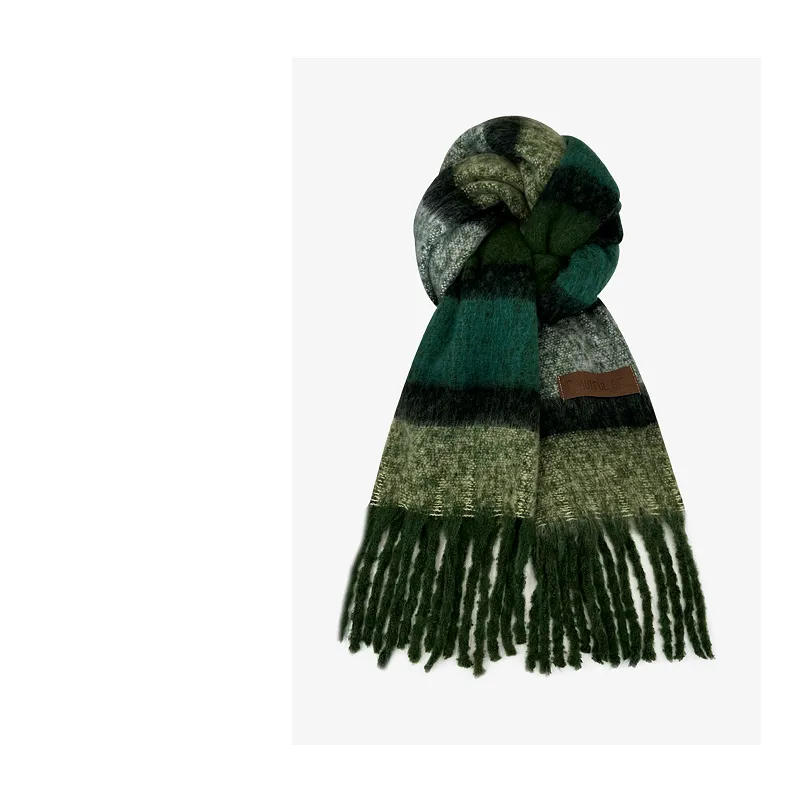 STUFFER Imitation Mohair Knit Scarves Unisex-2