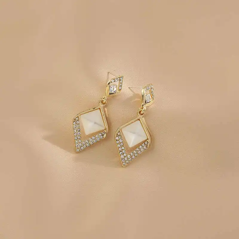 QIMEILA Glass Cat Eye Earrings Women's-2