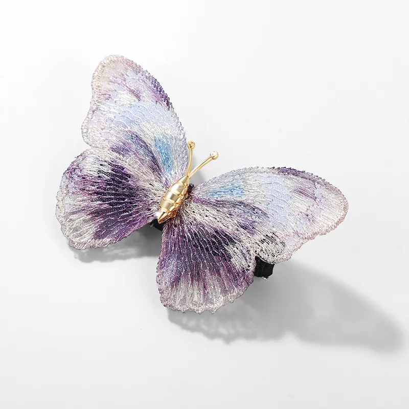 QIMEILA Fabric Hair Clips Women's Purple-2