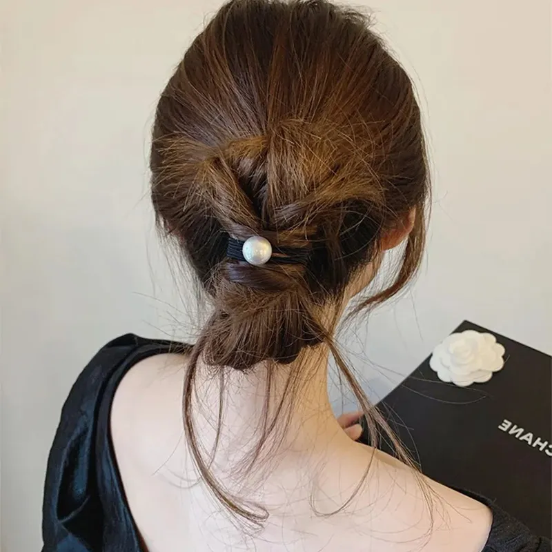 QIMEILA Artificial Pearl Hair Tie Women's-3