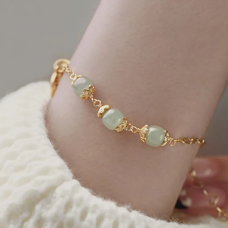 Zoo Jewel Hetian Jade Bracelets Pale Greenish White Jade Women's-1