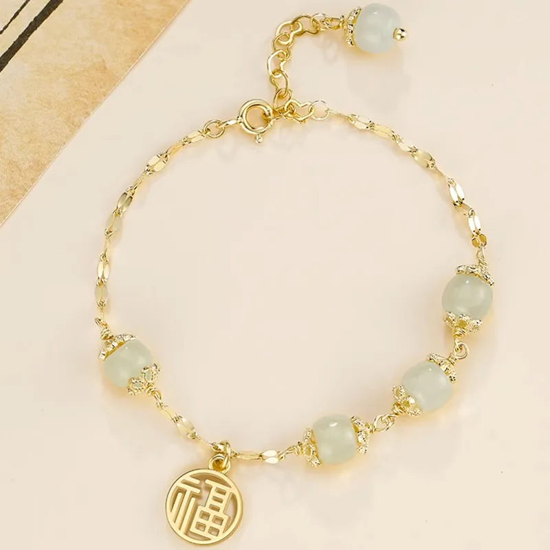 Zoo Jewel Hetian Jade Bracelets Pale Greenish White Jade Women's-5